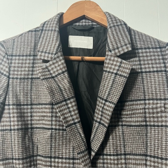 Everlane The Oversized Wool Blend Glen Plaid Preppy Academia Blazer Size 4 - Picture 3 of 14